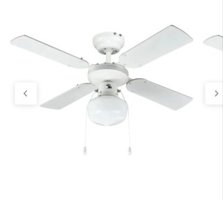 Ventilador de techo blanco con luz