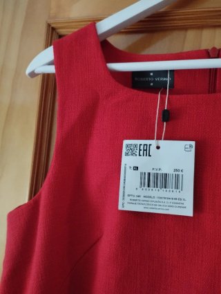 Vestido Roberto Verino rojo NUEVO con etiqueta. XL