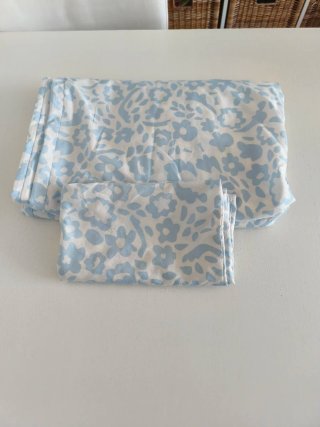 Funda nórdica individual azul y blanco