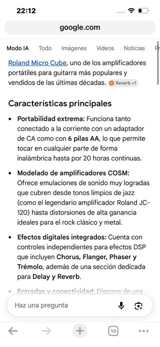 Roland micro cube para guitarra pequeño y potente