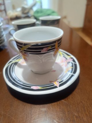 Juego de café porcelana floral