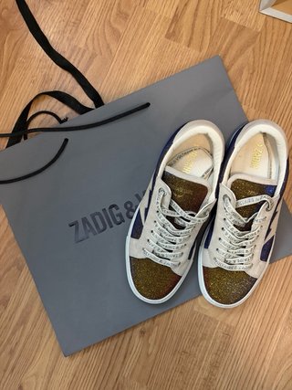 Zapatillas Zadig & Voltaire doradas y moradas
