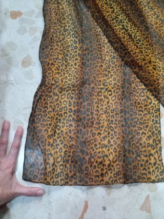 Foulard vintage gasa estampado leopardo