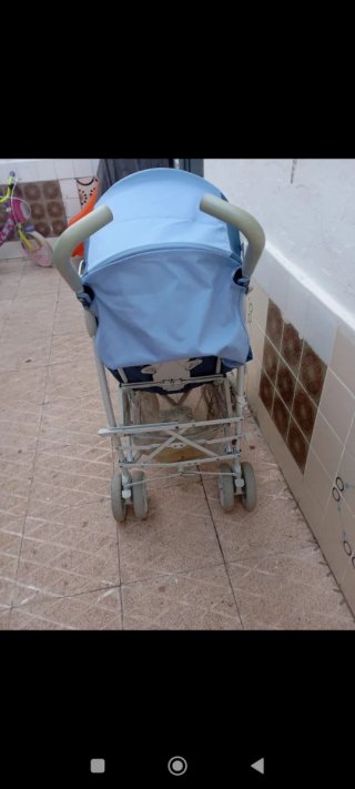 Carro de bebé azul