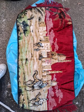 Arazzo con scena deserto e cammelli