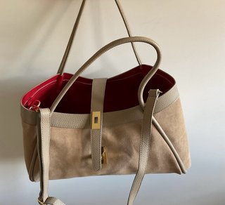Borsa Voemien Mayfair Pelle Scamosciata beige