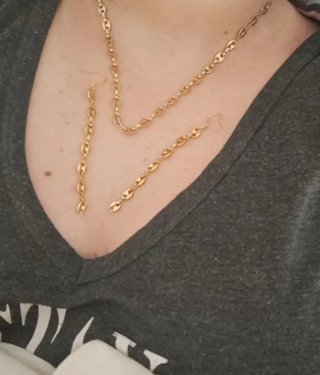 Cadena Grano de Café Chapado Oro 18k