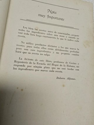 Antiguo libro de cocina cubano