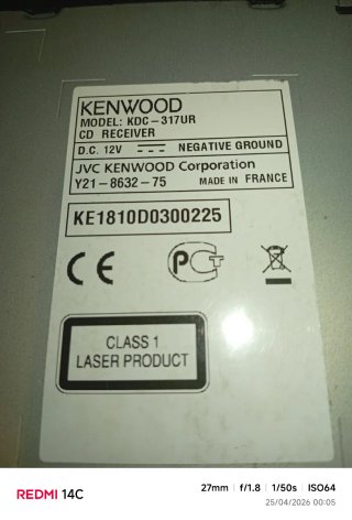 Radio CD Kenwood KDC-317U