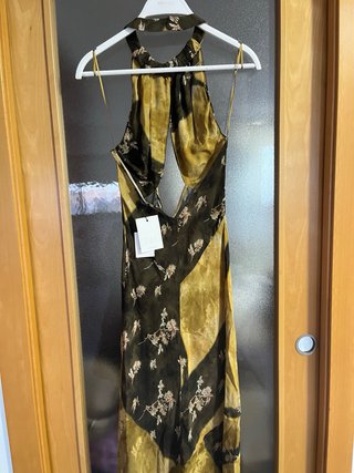 Vestido Halter Estampado Zara Talla S