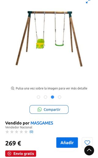 Columpio de madera KIBO nuevo sin estrenar