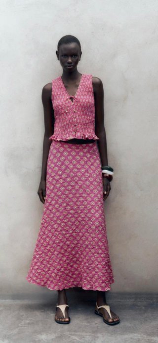 Conjunto Top y Falda Estampada Zara Talla M