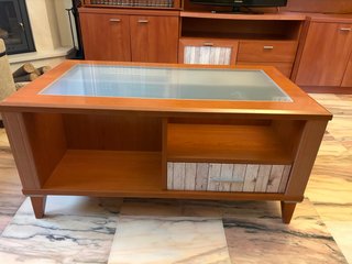Mesa de centro madera y cristal