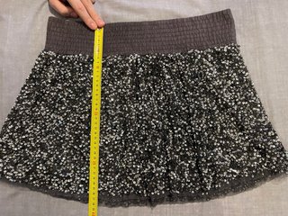 Falda Zara mini lentejuelas gris