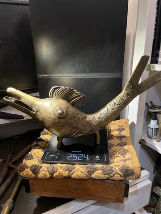 Figura Arte Africano Bronce Pez Mossi