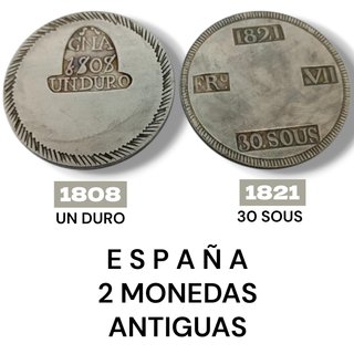 🇪🇦 2 MONEDAS HISTÓRICAS DE ESPAÑA DE COLECCIÓN