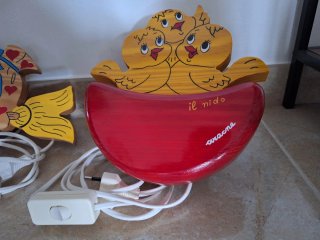 Vintahe Coppia Applique Aracne Anni 90 Italy Nido