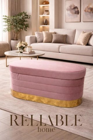 Panca contenitore design oro e bianco