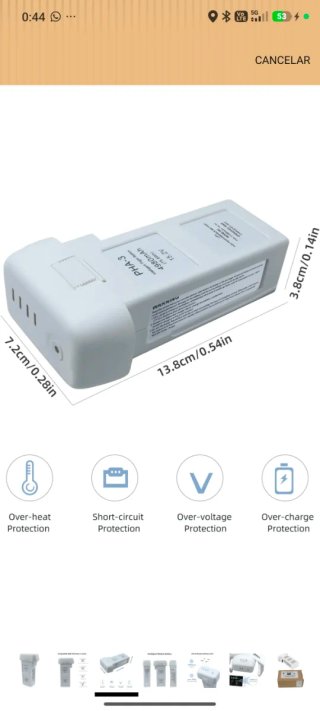 Batería Dji Phantom 3 de PHA-3 4980mAh 15.2V