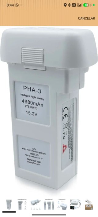 Batería Dji Phantom 3 de PHA-3 4980mAh 15.2V