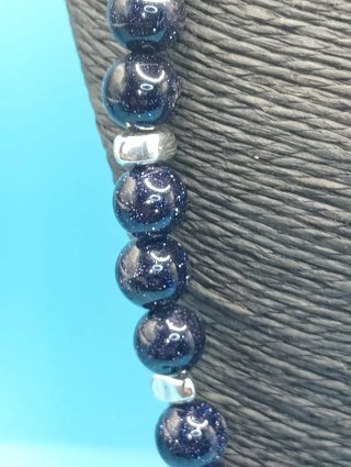 Collar azul piedra de sol y plata