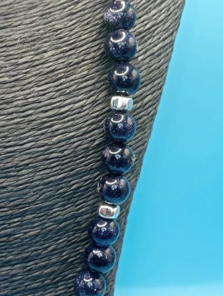 Collar azul piedra de sol y plata