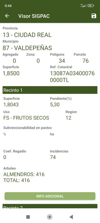 Parcela rústica de almendros