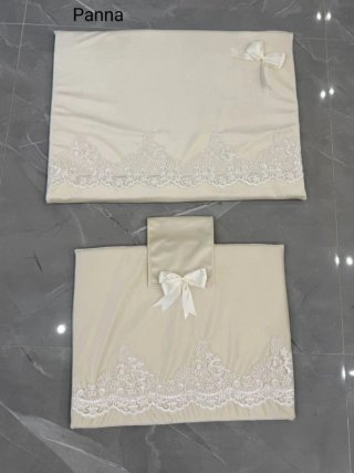 Copriforno e Copripiano Grigio con Pizzo