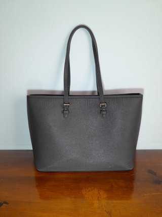 Bolso tote gris Cuero ecológico Mujer - MUY BUENO