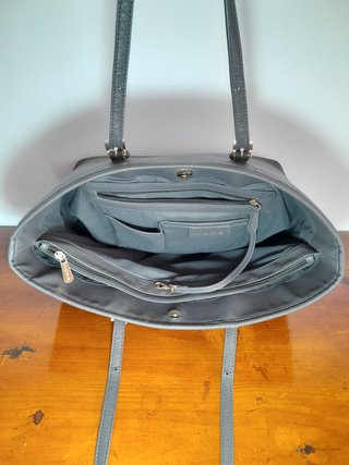 Bolso tote gris Cuero ecológico Mujer - MUY BUENO