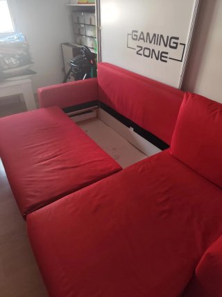 Sofá Cama Chaise Longue Rojo
