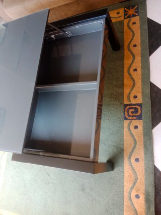 Mesa de centro salón cristal y metal