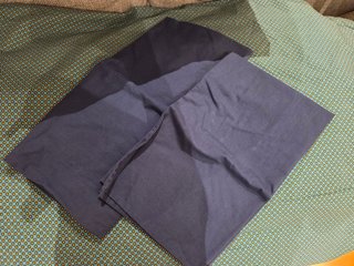 Juego de sábanas y fundas beige y azul