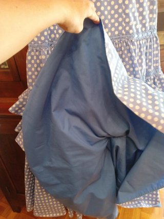 Traje de flamenca celeste con lunares-romerias