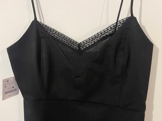 Vestido Zara Lencero Negro Encaje Talla L