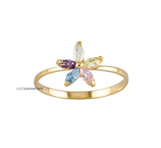 anillo oro 18k con piedra con circonita