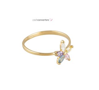 anillo oro 18k con piedra con circonita