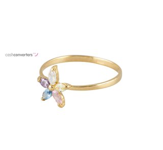 anillo oro 18k con piedra con circonita