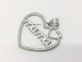 colgante plata 925mm con piedra con circonita