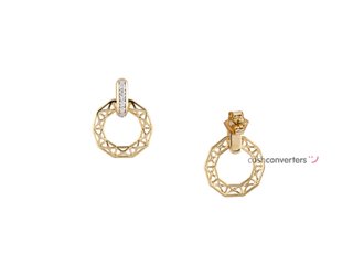 pendientes oro 18k con piedra con circonita