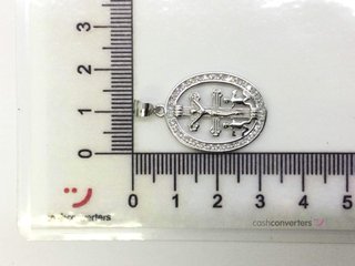 crucifijo plata 925mm con piedra con circonita