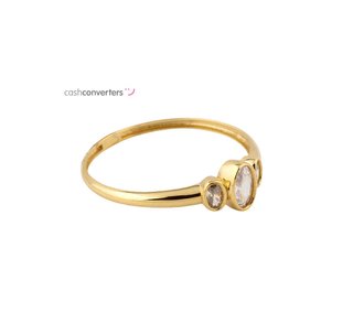anillo oro 18k con piedra con circonita