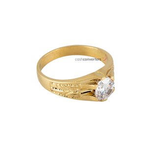anillo oro 18k con piedra con circonita