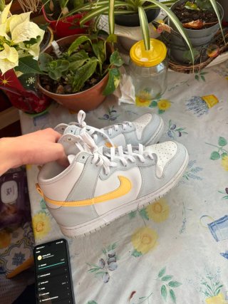 Scarpe Nike Dunk High Grigio Bianco Giallo