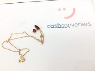 cadena oro 18k con piedra con circonita 20cm