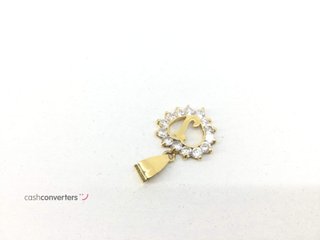 colgante oro 18k con piedra con circonita