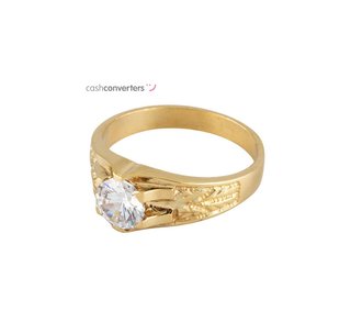 anillo oro 18k con piedra con circonita