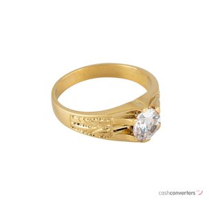 anillo oro 18k con piedra con circonita