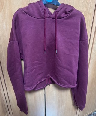 Sudadera corta burdeos