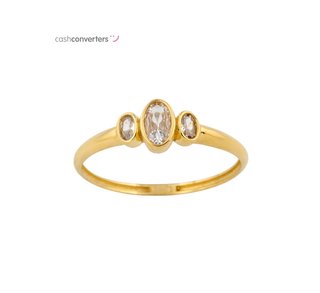 anillo oro 18k con piedra con circonita